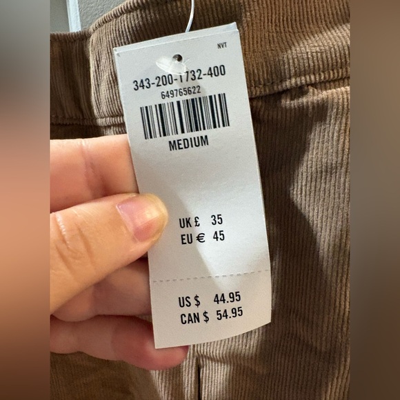 Hollister Skirt Brown Corduroy Cotton Pleated Ultra High Rise Back Zip NWT - Picture 2 of 3